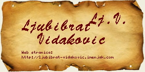 Ljubibrat Vidaković vizit kartica